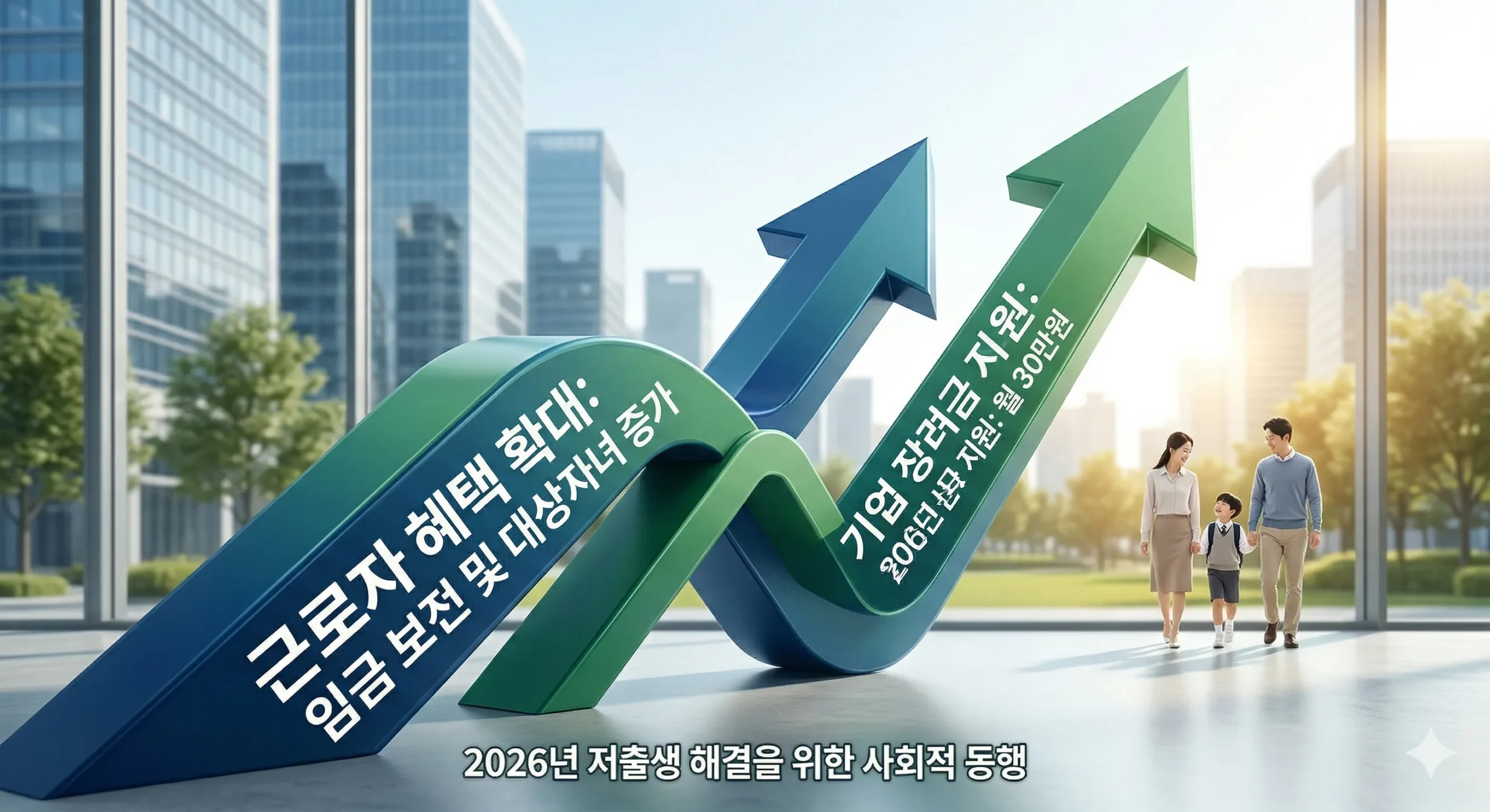 2026 육아기 10시 출근제 지원금 신청으로 급여 삭감 없이 혜택을 받는 근로자 일러스트