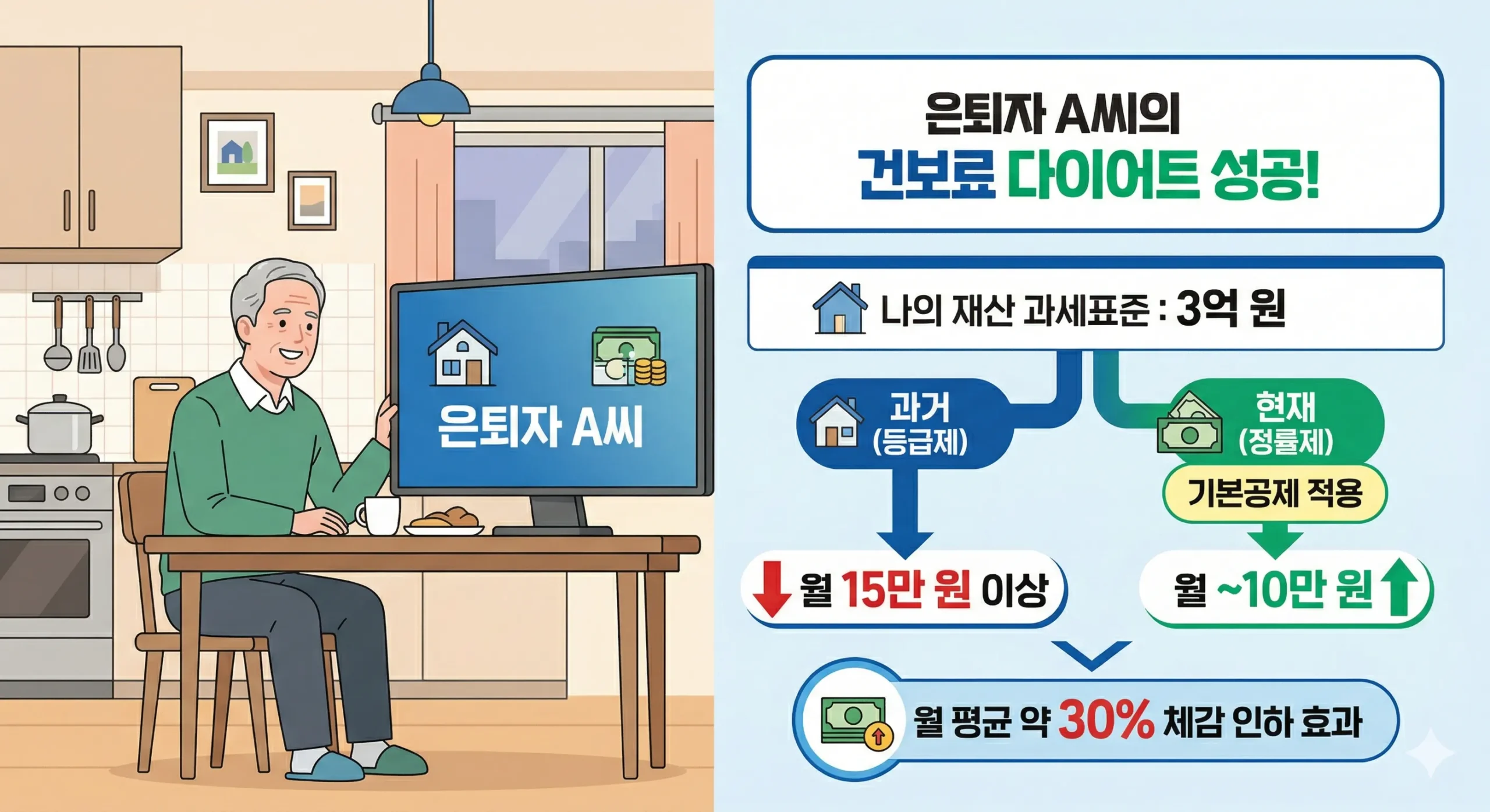 재산보험료 정률제 적용 지역가입자 건강보험료 인하 예상 시뮬레이션