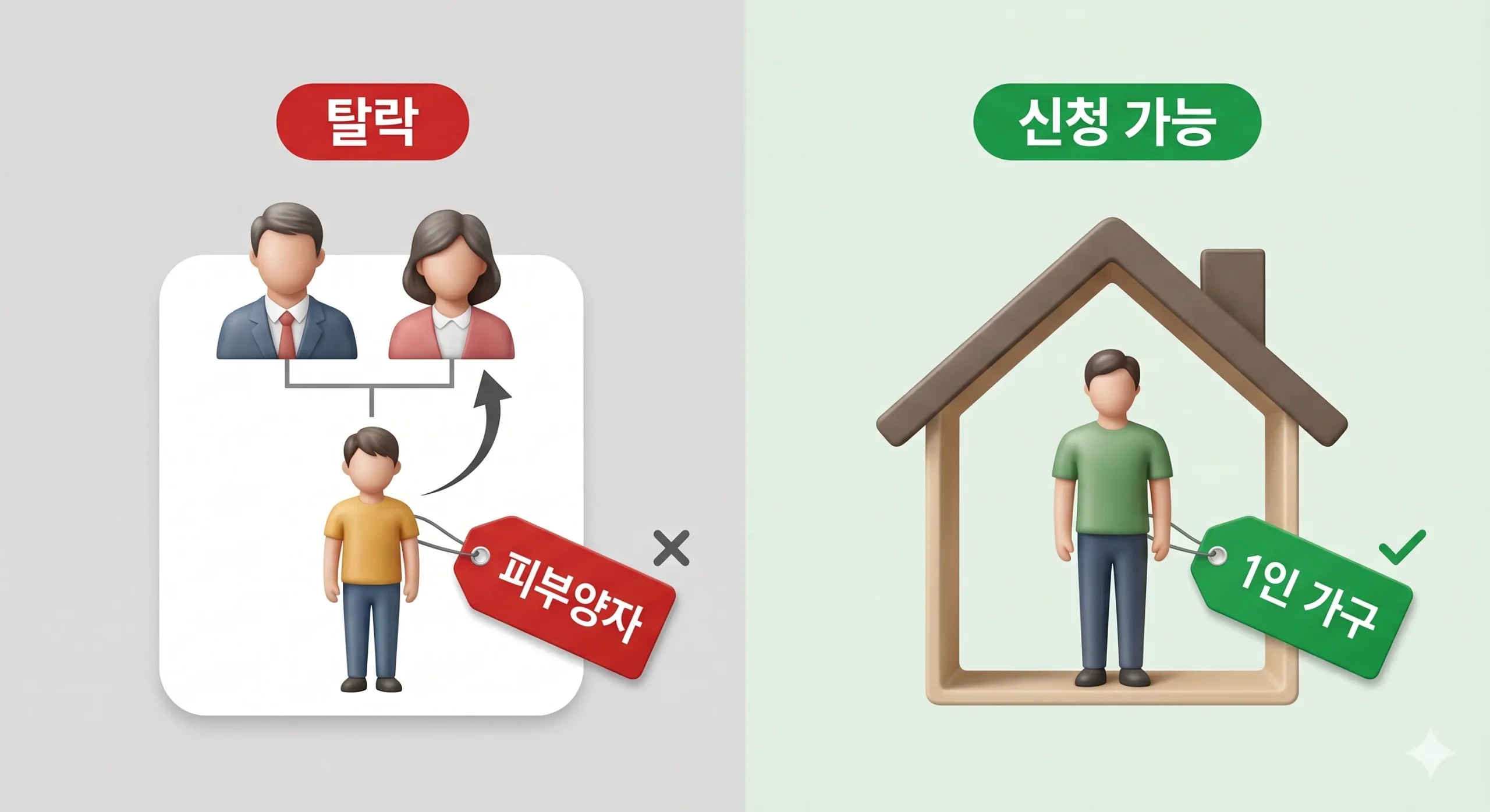 1인 가구 고유가 지원금 탈락 사유 및 피부양자 주의사항