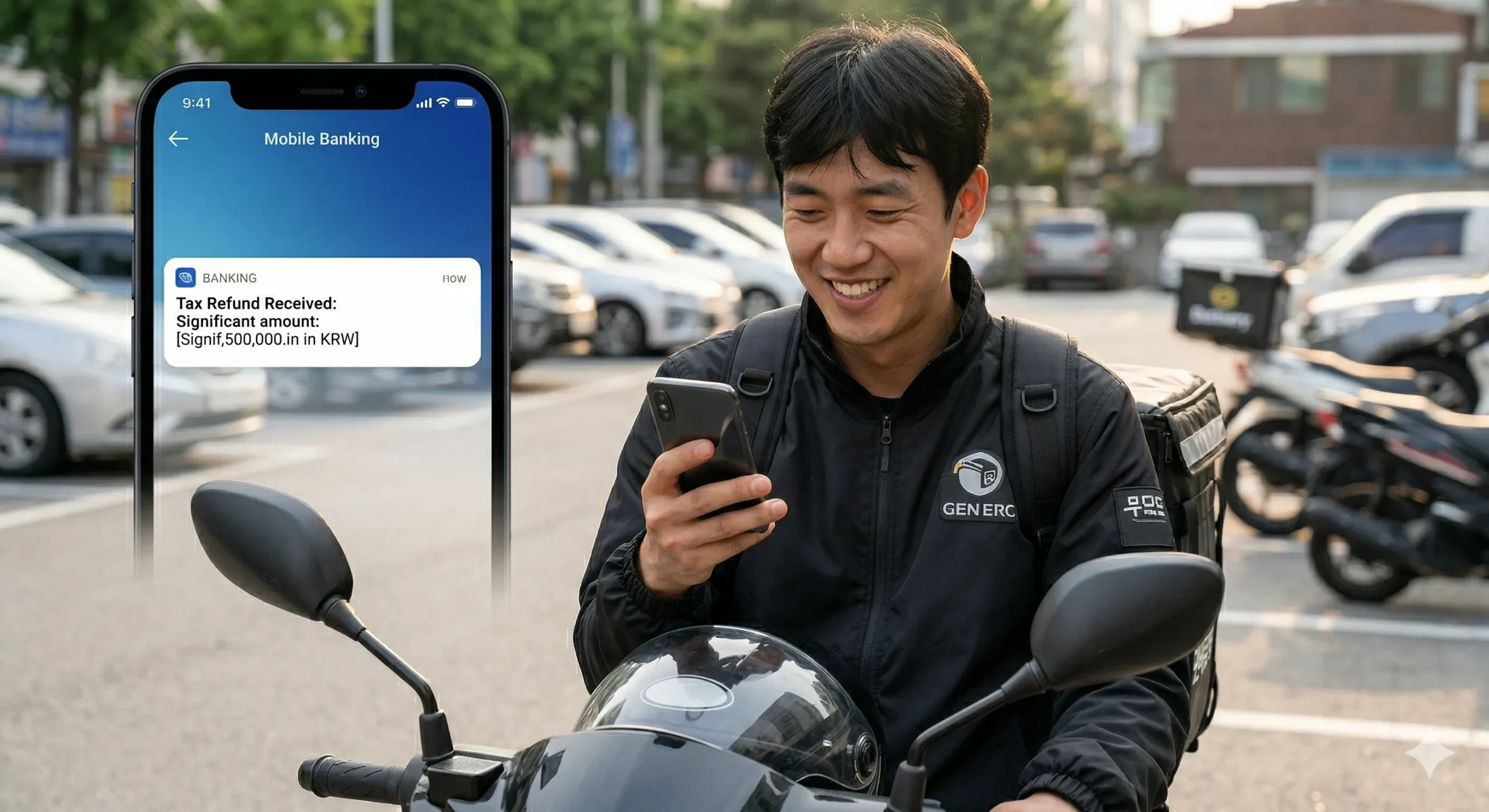 배달 라이더 종소세 환급 관련 세무 상담을 받는 모습